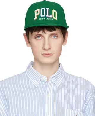 Polo Ralph Lauren Green Embroidered Flat Cap