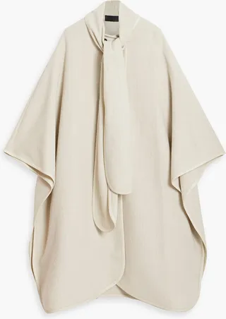 Virginia herringbone alpaca and wool-blend cape