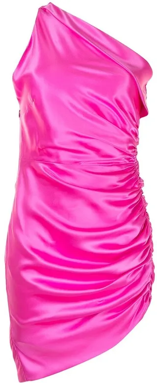 Asymmetric Gathered Mini Dress