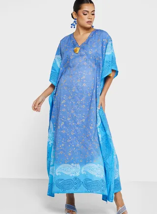 Cape Sleeve Printed Kaftan