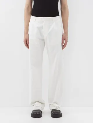 Wide-leg Cotton Trousers