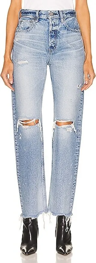 Moussy Vintage Odessa Wide Straight in Blue