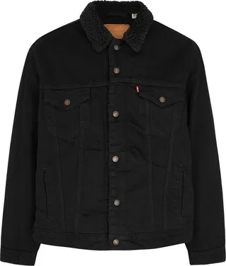 Levi's Faux Shearling-trimmed Denim Trucker Jacket