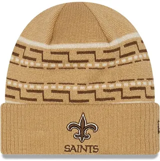 Men's New Era Tan New Orleans Saints Dude Cuffed Knit Hat