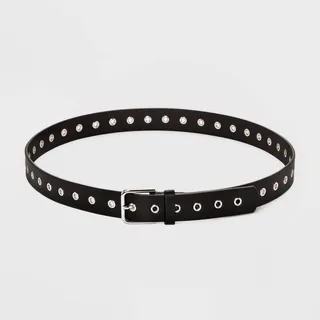 Women's Plus Size Grommet Belt - Ava & Viv™ Black 4X