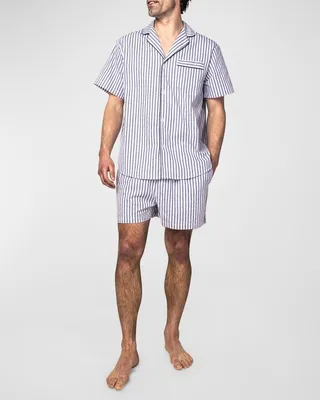 Men's French Ticking Twill Short Pajama Set