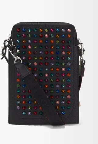 Loubilab Spiked Leather Phone Pouch