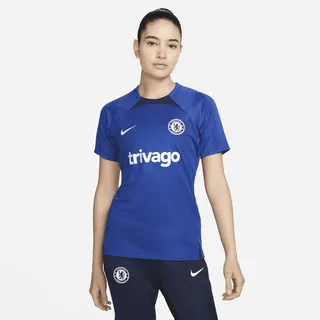 Chelsea FC Strike Nike Women's Dri-FIT Short-Sleeve Soccer Top in Blue