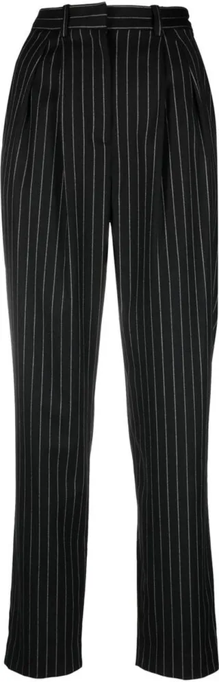 Pinstripe Straight-Leg Trousers