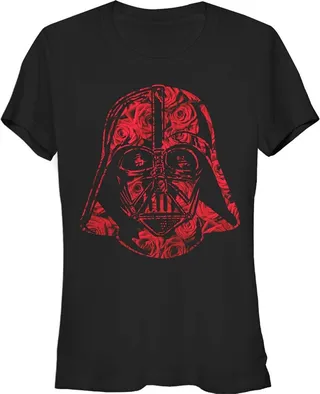 Junior's Star Wars Roses are Vader T-Shirt - Black - Small