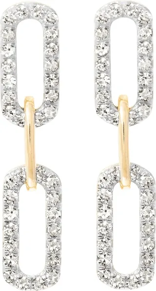 Diamond Sparkle Chain Drop Earrings