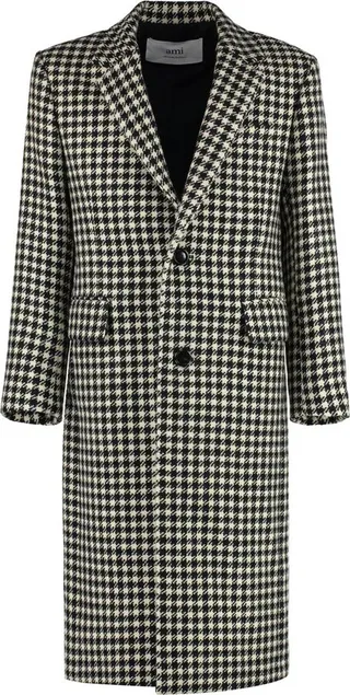 AMI Paris Houndstooth Single-Breasted Coat