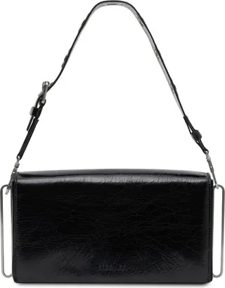 Leather Eyelet-Embellished Crossbody Bag
