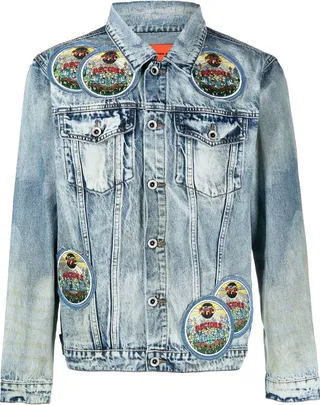 Patch-Detail Denim Jacket