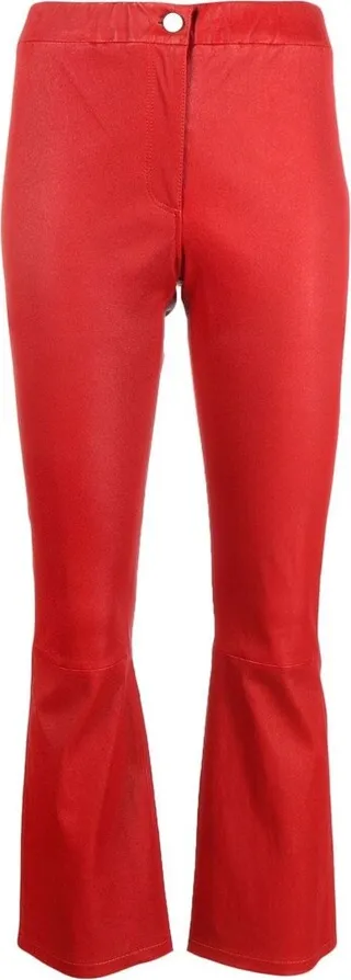 Slim-Cut Leather Trousers
