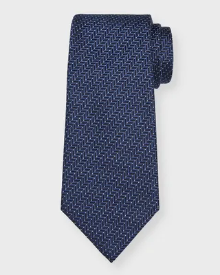 Men's Herringbone Jacquard Silk Tie