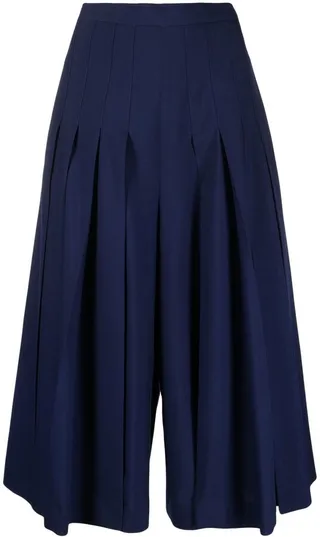 Pleated Cropped Trousers