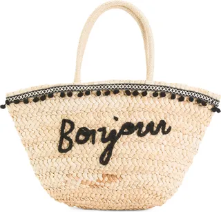 Bonjour Large Tote With Pom Pom Detailing