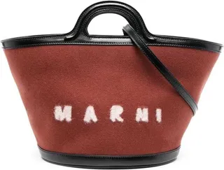 Tropicalia Wool And Leather Handbag With Logo Marni Woman