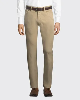Men's Regular-Fit Cotton Canvas Straight-Leg Pants