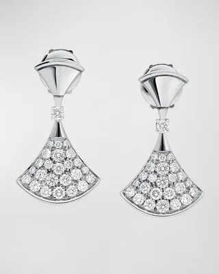 Divas' Dream 18k White Gold Diamond Drop Earrings