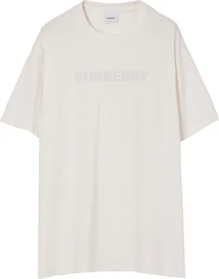 White Cotton Logo Print T-Shirt