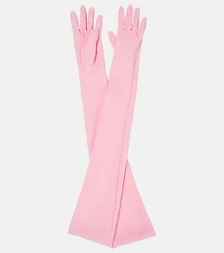 Long crepe gloves