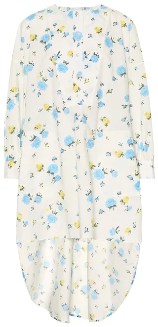 Asymmetric floral cotton dress