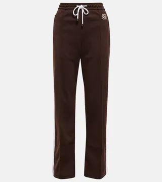 High-rise straight track pants