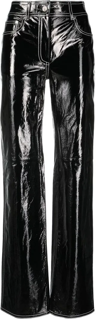 High-Shine Straight-Leg Trousers