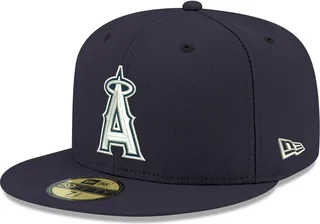 Men's New Era Navy Los Angeles Angels Logo White 59FIFTY Fitted Hat