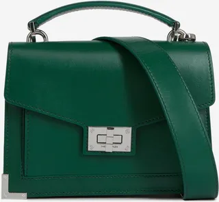 Small Emily bag in smooth green leather