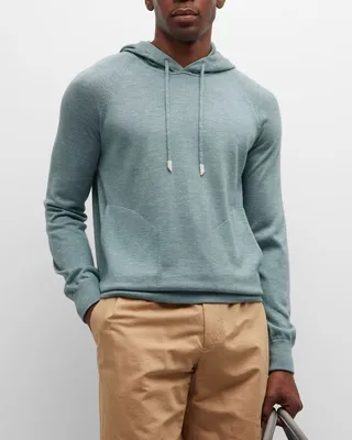 Men's Heathered Cashmere-Blend Hoodie
