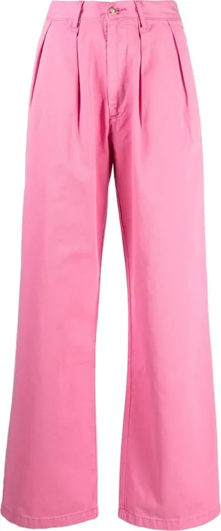 Pleated Wide-Leg Jeans