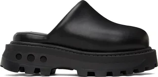 Simon Miller Black Grip Bubble Faux-Leather Clogs