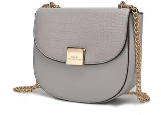 Brooklyn Crocodile Embossed Vegan Leather Women’s Shoulder Bag