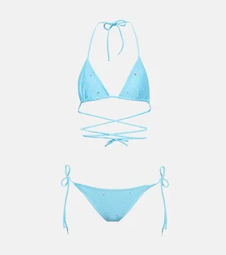 Floral printed ruched bikini