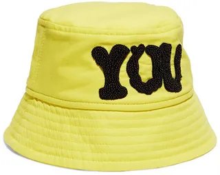 Appliquéd cotton-blend twill bucket hat