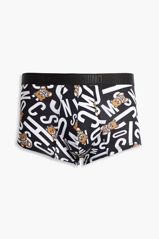 Printed stretch-cotton boxer briefs