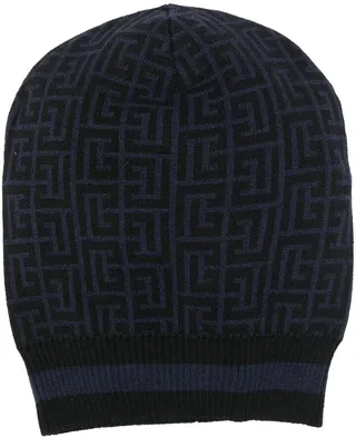 Monogram-Print Merino Beanie