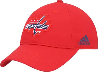 Men's adidas Red Washington Capitals Primary Logo Slouch Adjustable Hat