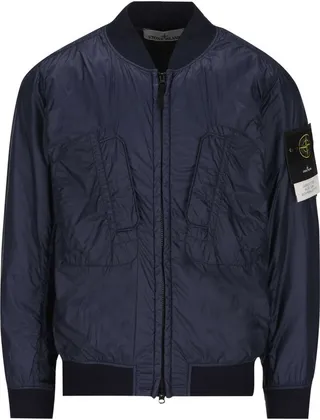 Stone Island Logo-Patch Zipped Bomber Jacket