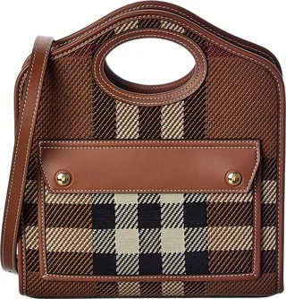 Burberry Mini Vintage Check & Leather Pocket Bag