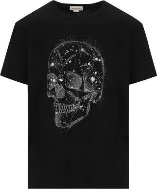 Alexander McQueen Astrological Skull Printed Crewneck T-Shirt