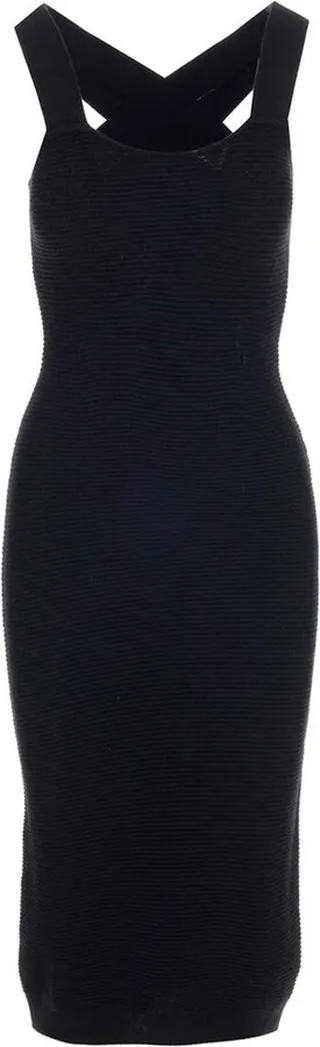 Patou Criss-Cross Strapped Stretched Midi Dress