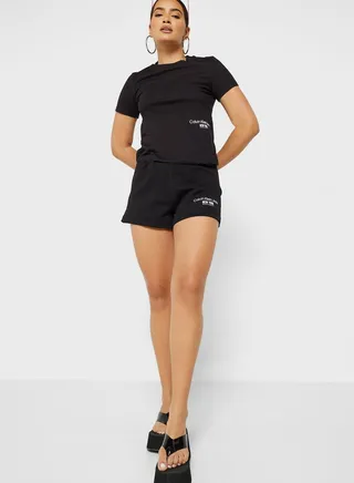 Logo High Waist Shorts