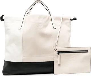 Colour-Block Panelled Tote Bag