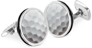 M-Clip Bordered Round Golf Ball Cufflinks