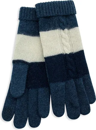 Colorblock Cashmere Touchscreen Gloves