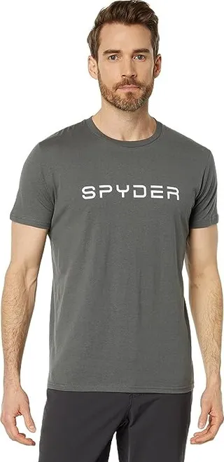 Spyder Slalom Short Sleeve Tee (Charcoal) Men's Clothing
